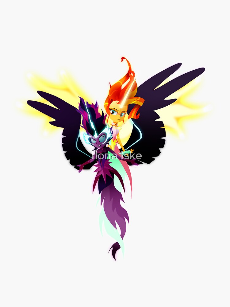 "Sunset Shimmer and Twilight Sparkle" Sticker for Sale by Ilona Iske