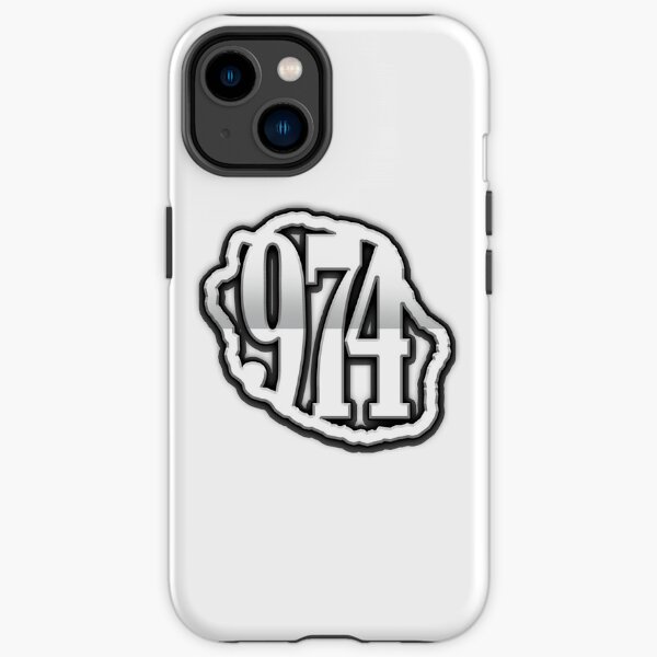 974 Ile de La Reunion - Logo - White pearl Coque antichoc iPhone