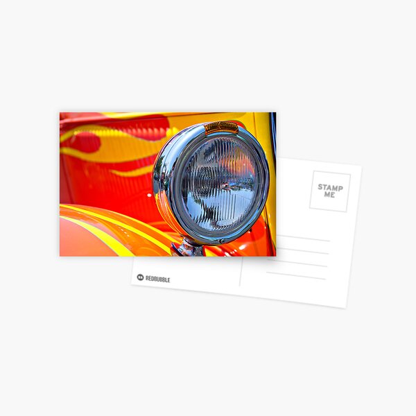 One Flaming Headlight Postcard