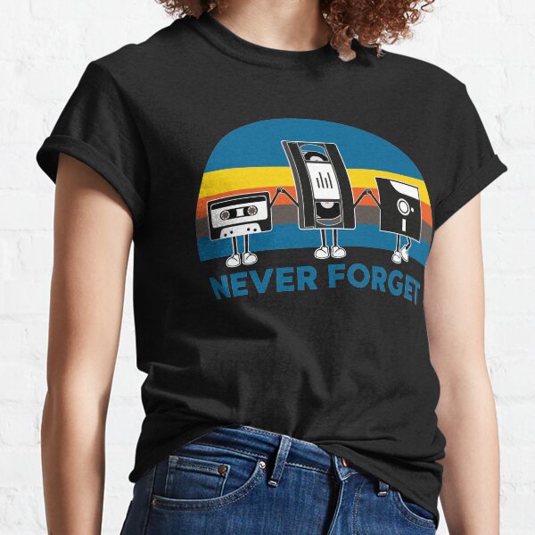 Never Forget | Vintage Retro Graphic Design | Computer Floppy Disks Cassette | Cool Gifts Classic T-Shirt
