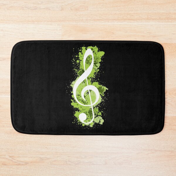 Item preview, White Treble Clef Paint Splatters - Lime Green designed and sold by phoxydesign.