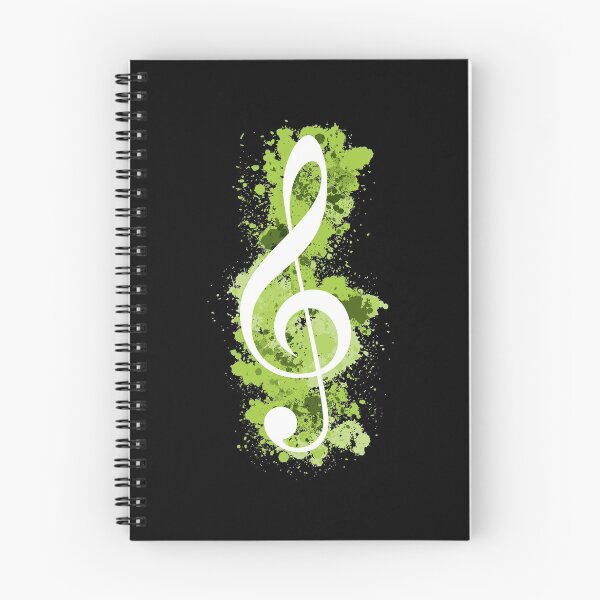 Item preview, White Treble Clef Paint Splatters - Lime Green designed and sold by phoxydesign.