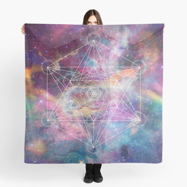 Watercolor and nebula sacred geometry Scarf
