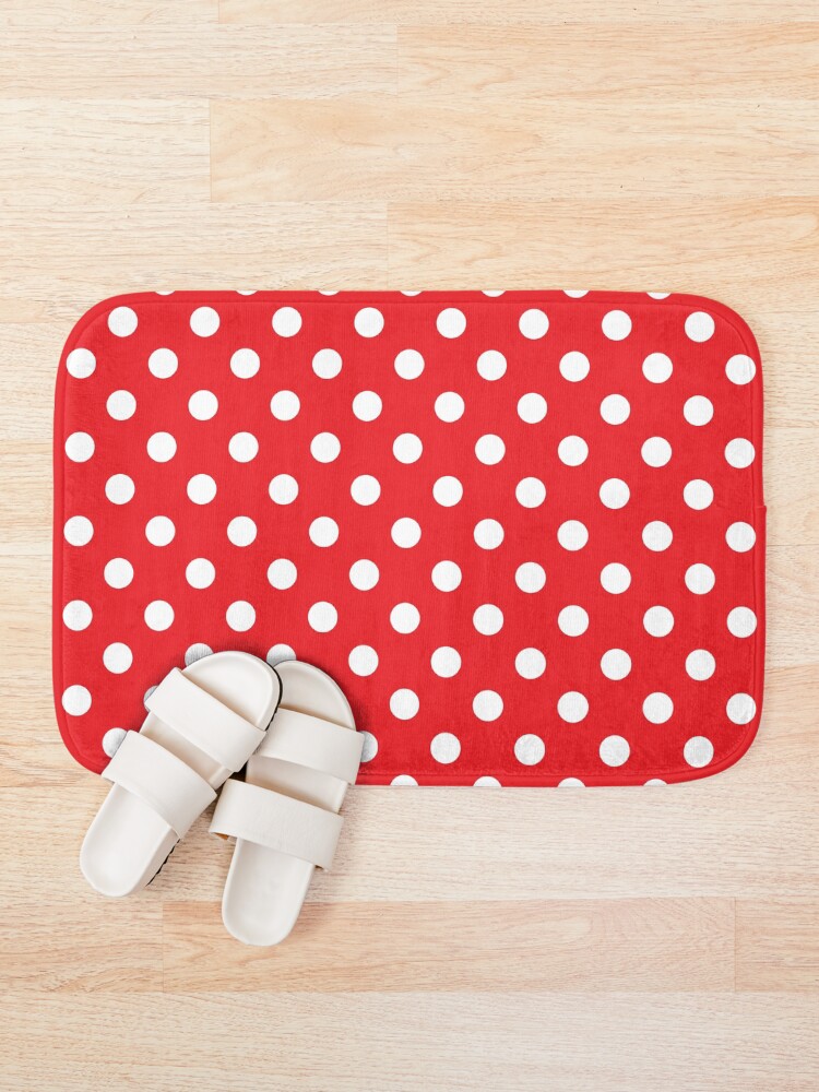 "Red & White Polka Dot" Bath Mat for Sale by CCOutlet Redbubble