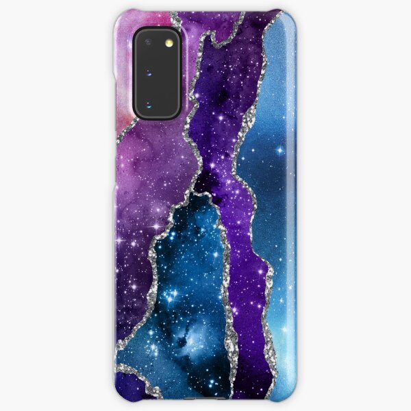 Nebula Teal Blue Pink, Pink, Gold Black Marble Agate print, Glitter Space, Stars, Abstract design, pattern, Abstract art, Marble texture Samsung Galaxy Snap Case