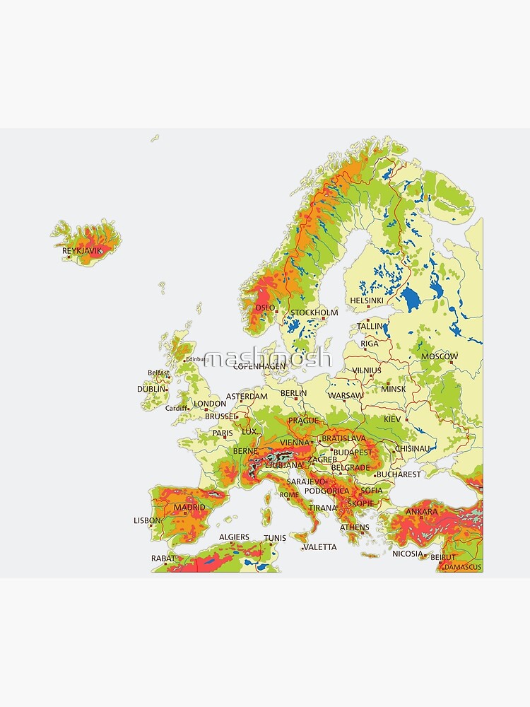 Mapa físico de España de Editors Choice en póster, lienzo y mucho más