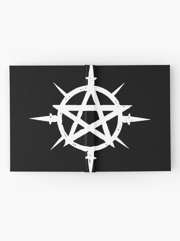 Book Of Shadows Pentacle Chaos Symbol Hardcover Journal By Spartawolf Redbubble