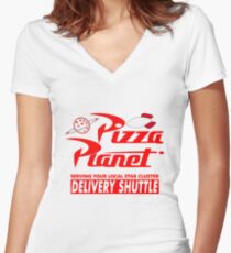Pizza Planet Women's Fitted V-Neck T-Shirt