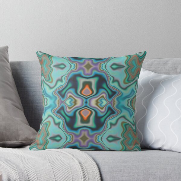 Turquoise Marble Throw Pillow