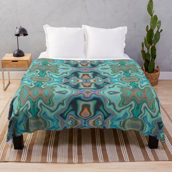 Turquoise Marble Throw Blanket