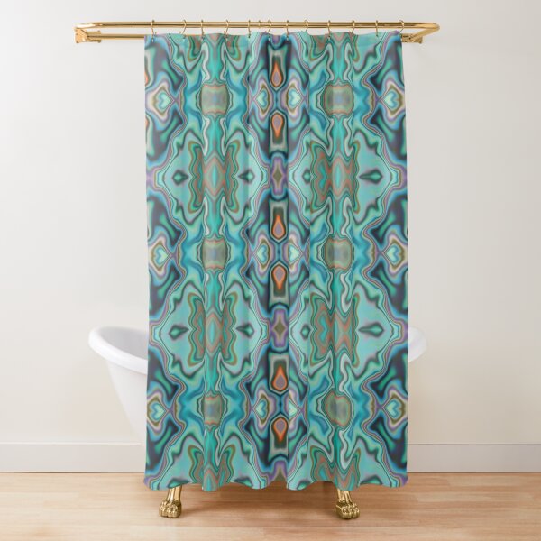 Turquoise Marble Shower Curtain