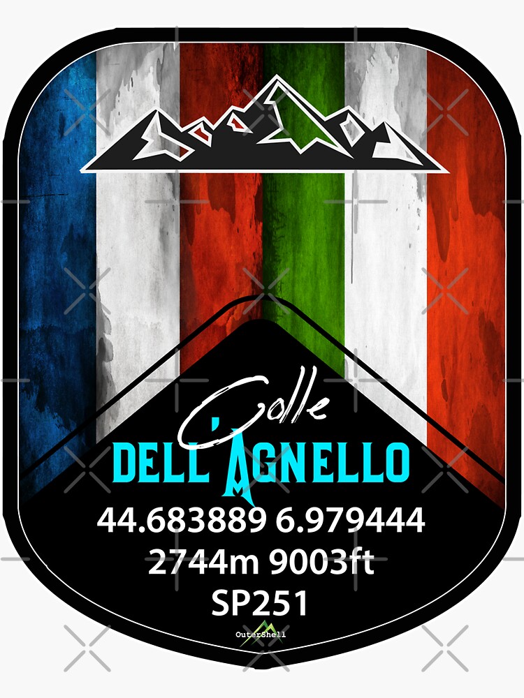 Sticker for Sale mit Colle dell'Agnello Italien Aufkleber T-Shirt von  OuterShellUK