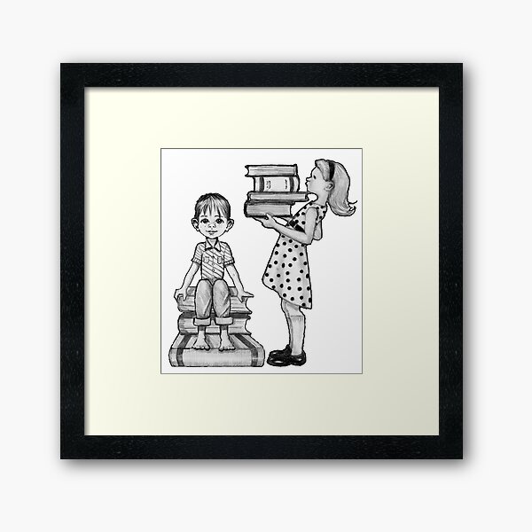 Books and KIDS, Girl and Boy with Big Books, Pencil Art, Encourage Reading  Spiral Notebook for Sale by Joyce Geleynse