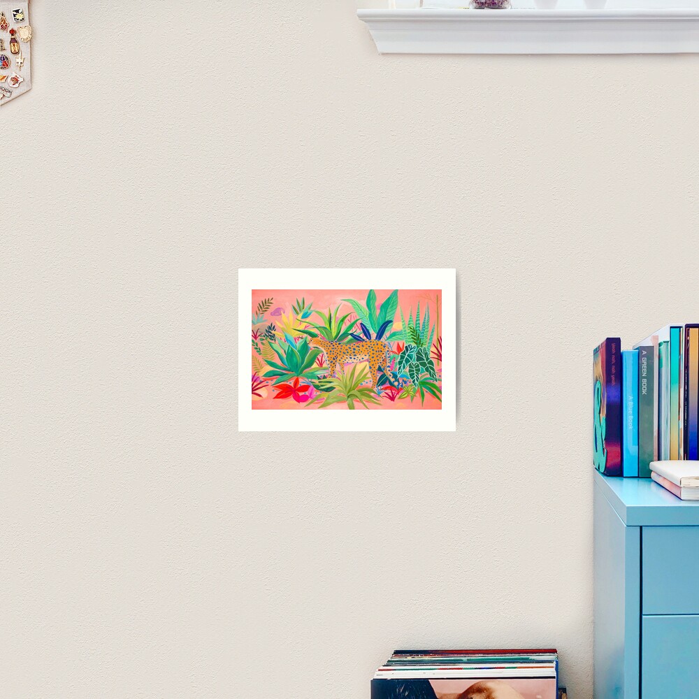 Leopard in Succulent Garden Art Print
