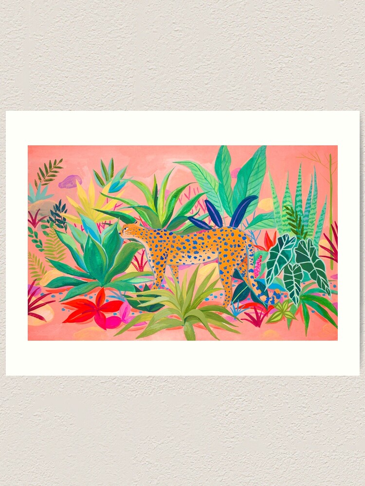 Alternate view of Leopard in Succulent Garden Art Print