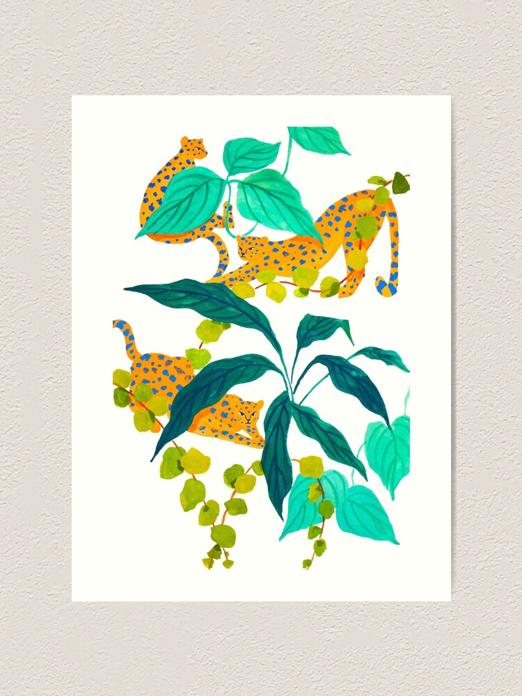 Alternate view of Leopards Playing among Plants Art Print