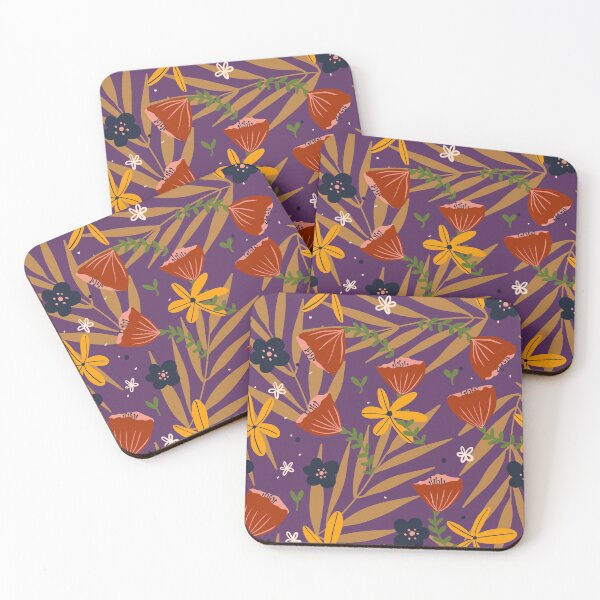 Item preview, Midnight florals in purple designed and sold by Gkumar-design.