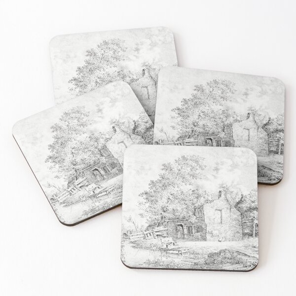 Item preview, Farm house landscape  illustration designed and sold by Vintage Designs +.
