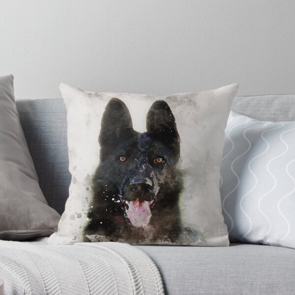 Item preview, Black German Shepherd  dog watercolour portrait designed and sold by Gerald Waters.