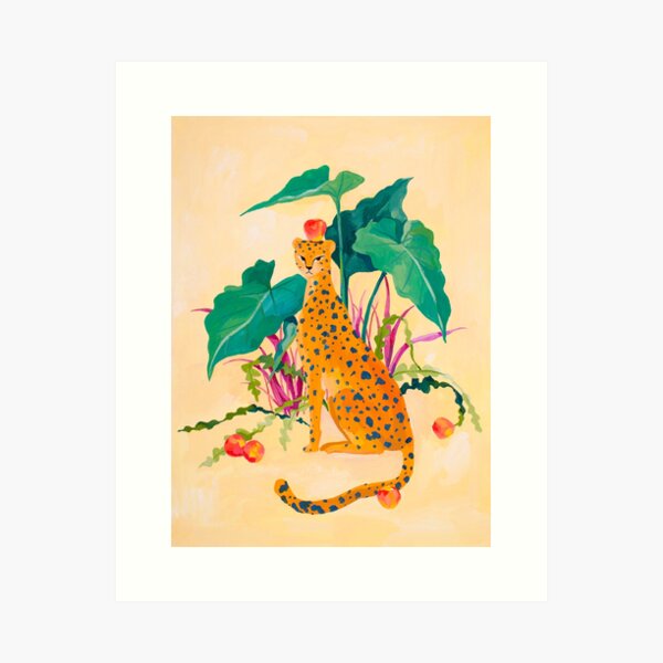 Cheetah and Apples Art Print