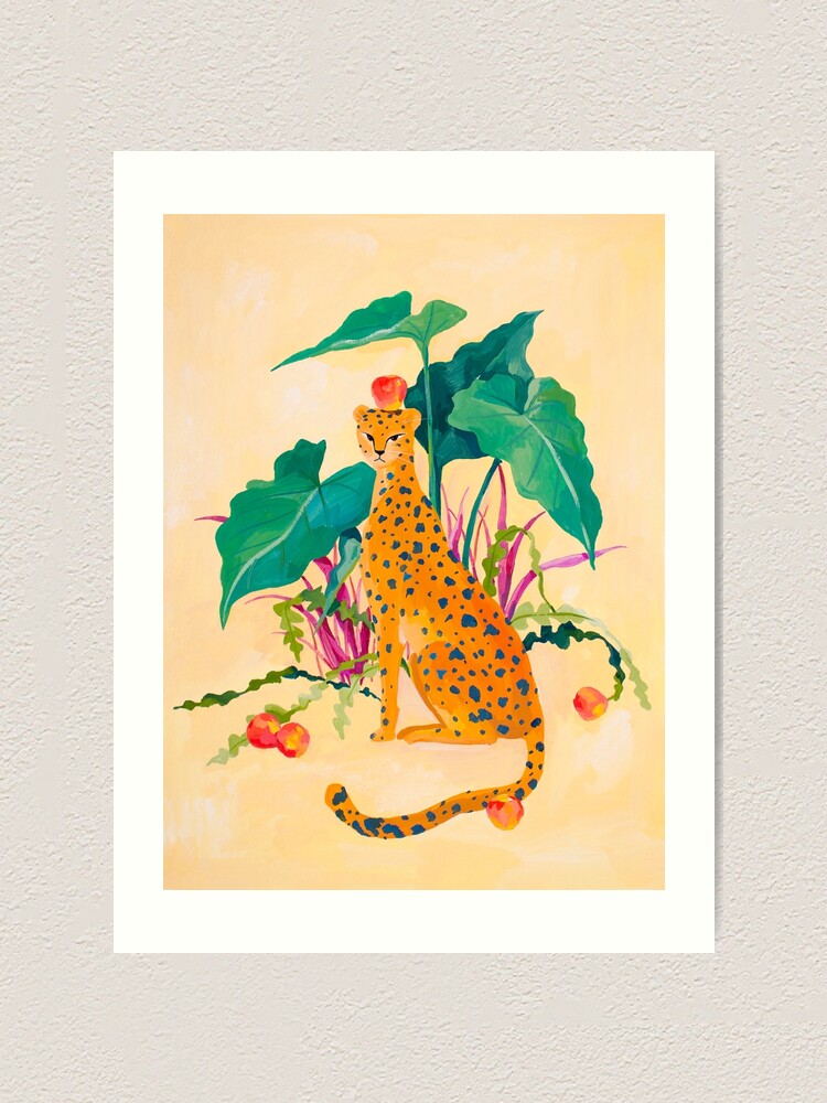 Alternate view of Cheetah and Apples Art Print