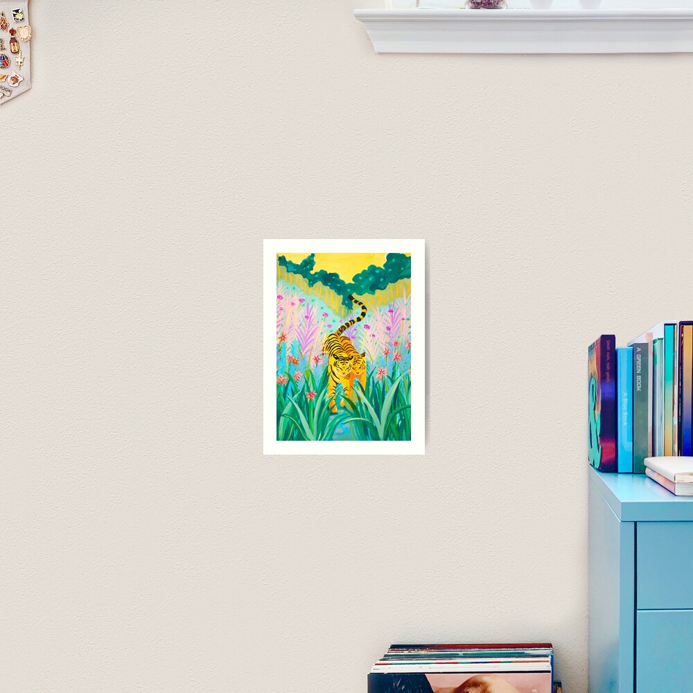 Tigers in Garden Art Print
