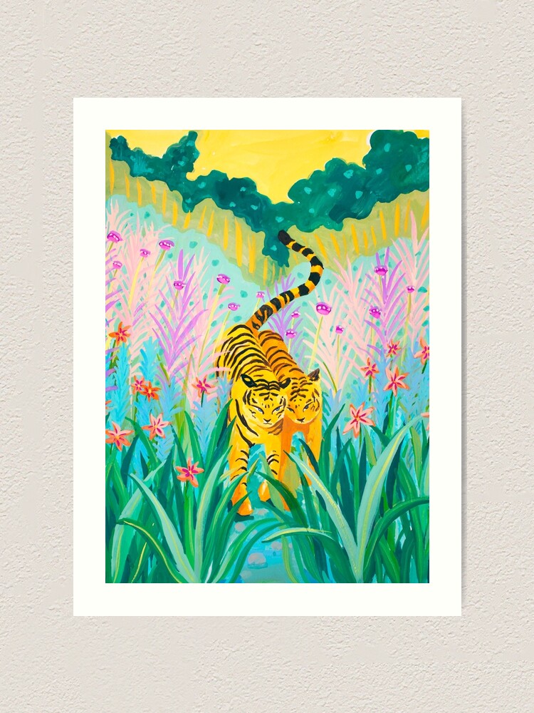 Alternate view of Tigers in Garden Art Print