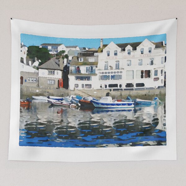 Item preview, Portscatho Cornwall Watercolour effect landscape designed and sold by Gerald Waters.