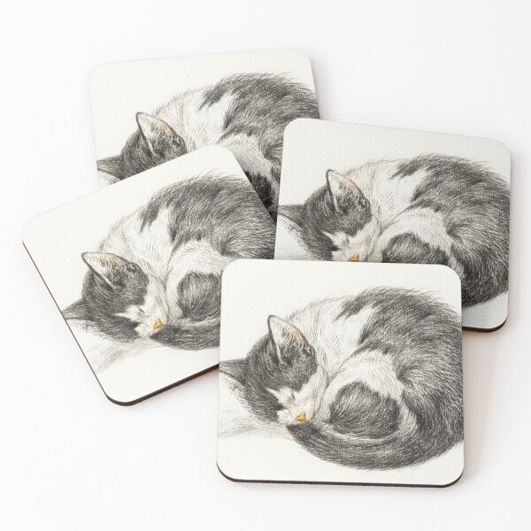 Item preview, Curled up sleeping  Cat illustration designed and sold by Vintage Designs +.
