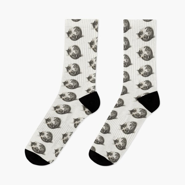 Item preview, Curled up sleeping  Cat illustration designed and sold by Vintage Designs +.