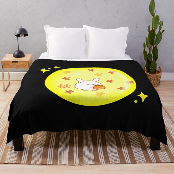 Item preview, Cute moon bunny eats persimmon - autumnal design designed and sold by Tabinchu.
