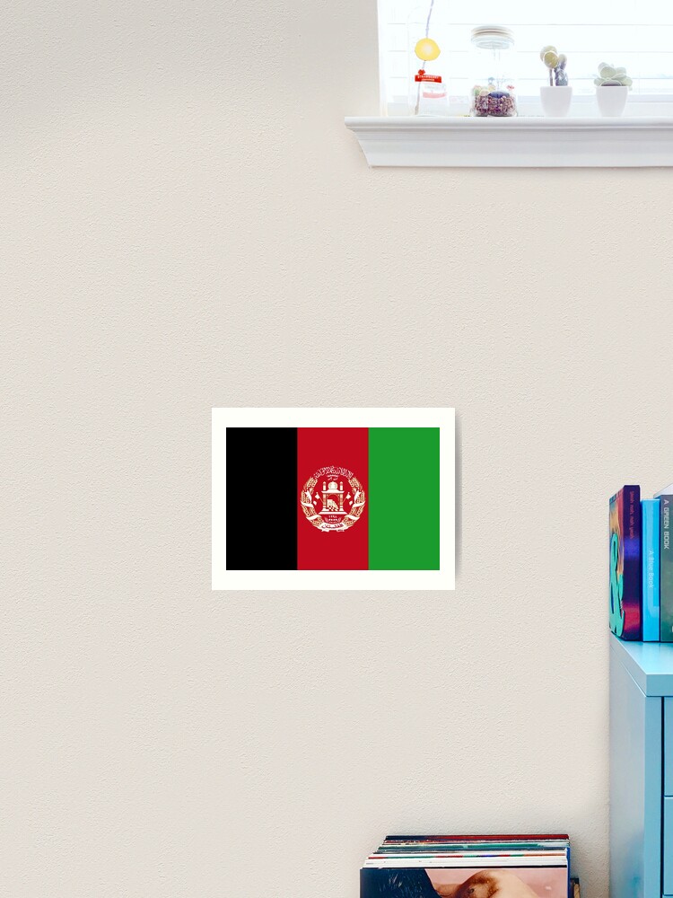 Kunstdruck mit Afghanistan Flagge von Shorlick