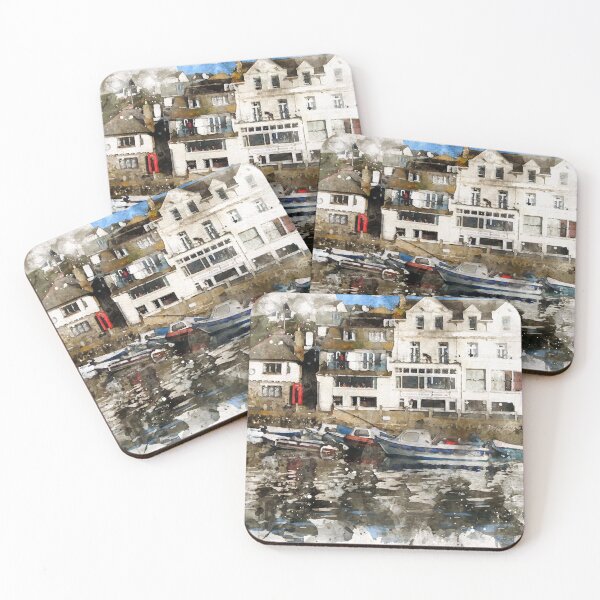 Item preview, Portscatho Cornwall Watercolour effect landscape designed and sold by Gerald Waters.