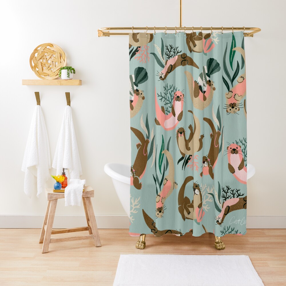 Otter Collection - Mint Palette Shower Curtain