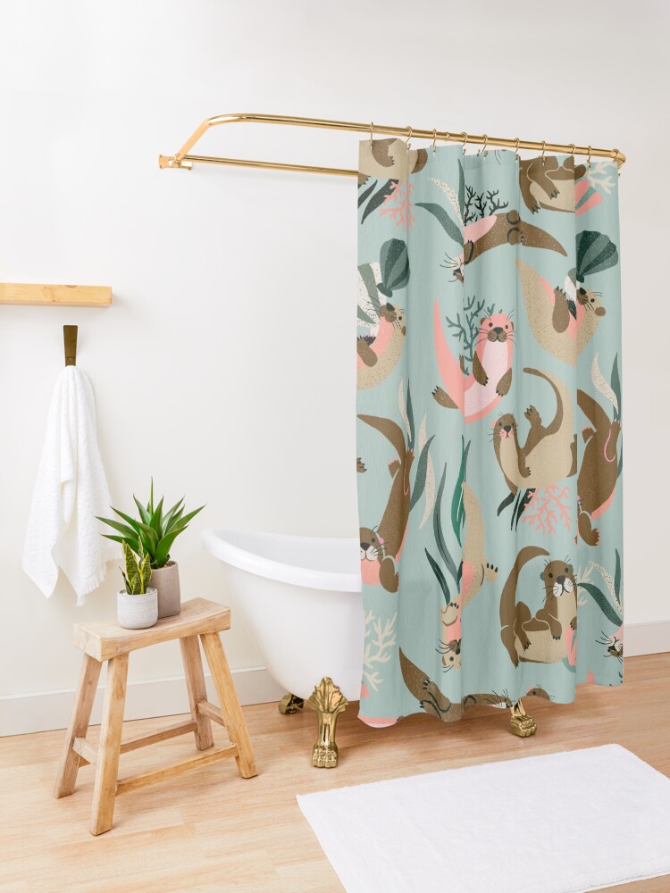 Alternate view of Otter Collection - Mint Palette Shower Curtain