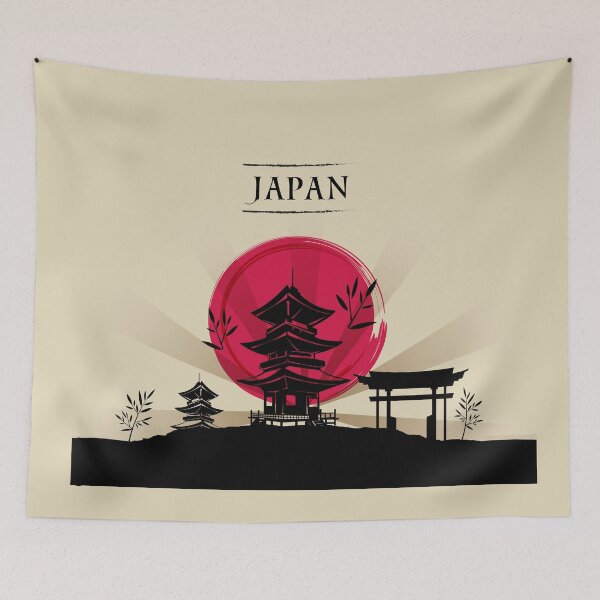 Item preview, Japanese motif - Pagoda and Torii designed and sold by PopAlex.