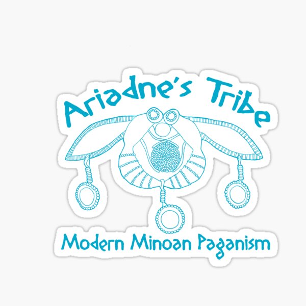 Modern Minoan Paganism Official Logo in Aegean Blue Sticker