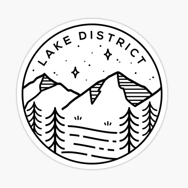 Lake District National Park, Cumbria Emblem - White Sticker