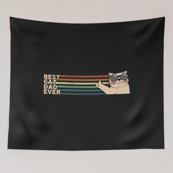 Item preview, Best Cat Dad Ever Vintage Funny Cat Thumb Up Retro Style  designed and sold by alenaz.