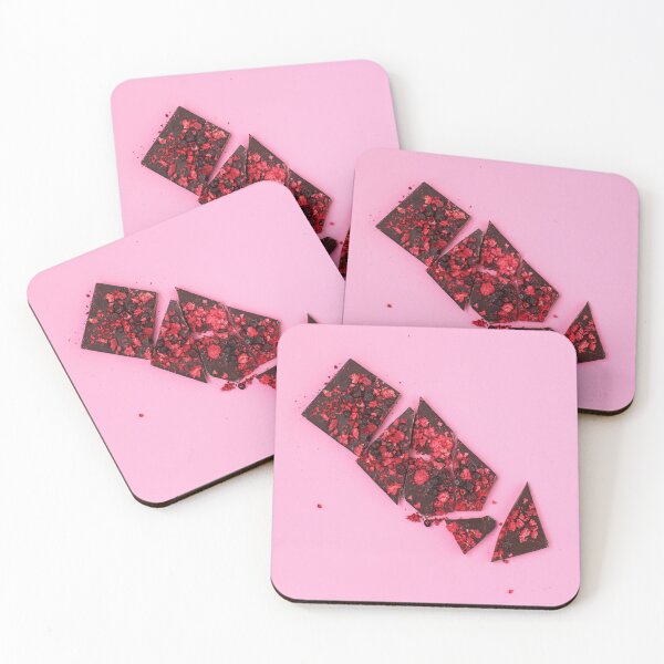 Item preview, Broken chocolate bar pieces with scattered dried red berries designed and sold by dariazu.