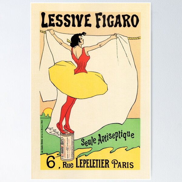 Item preview, LESSIVE FIGARO Detergent Laundry Soap Poster by Leo Gausson Vintage French Advertisement designed and sold by retroposters.