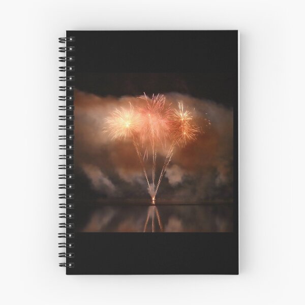 Item preview, Copper colored fireworks display on lake designed and sold by Grégory DUBUS.