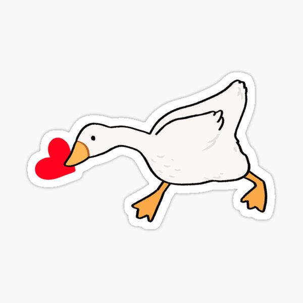 goose stealing heart Sticker
