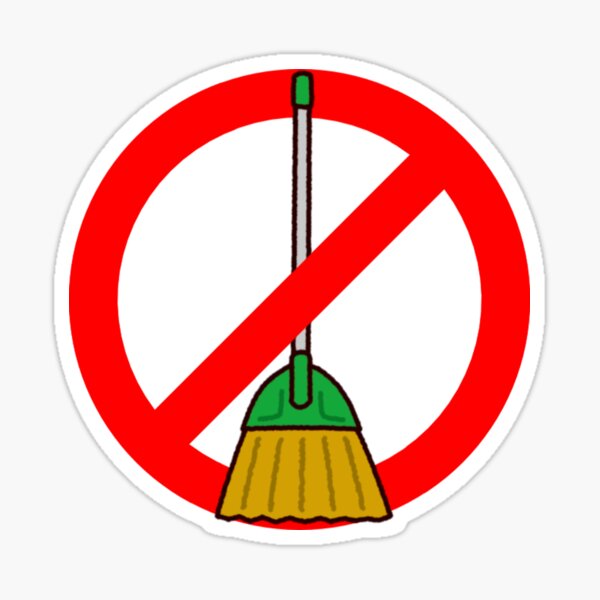 "Broom Challenge Free Zone funny meme Broomstick " Sticker for Sale by