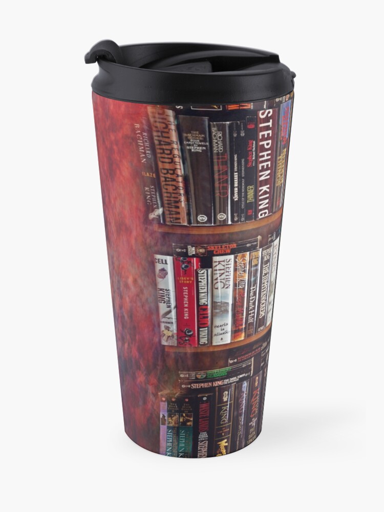 Alternate view of Stephen King Books on Shelves Travel Mug