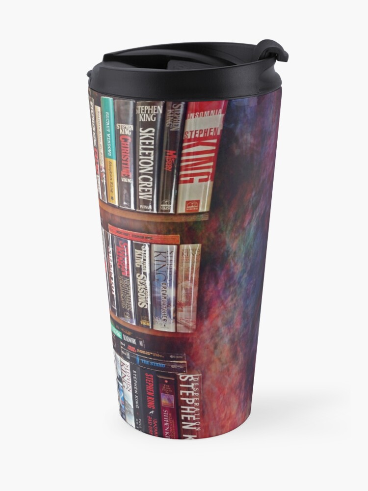 Alternate view of Stephen King Books on Shelves Travel Mug