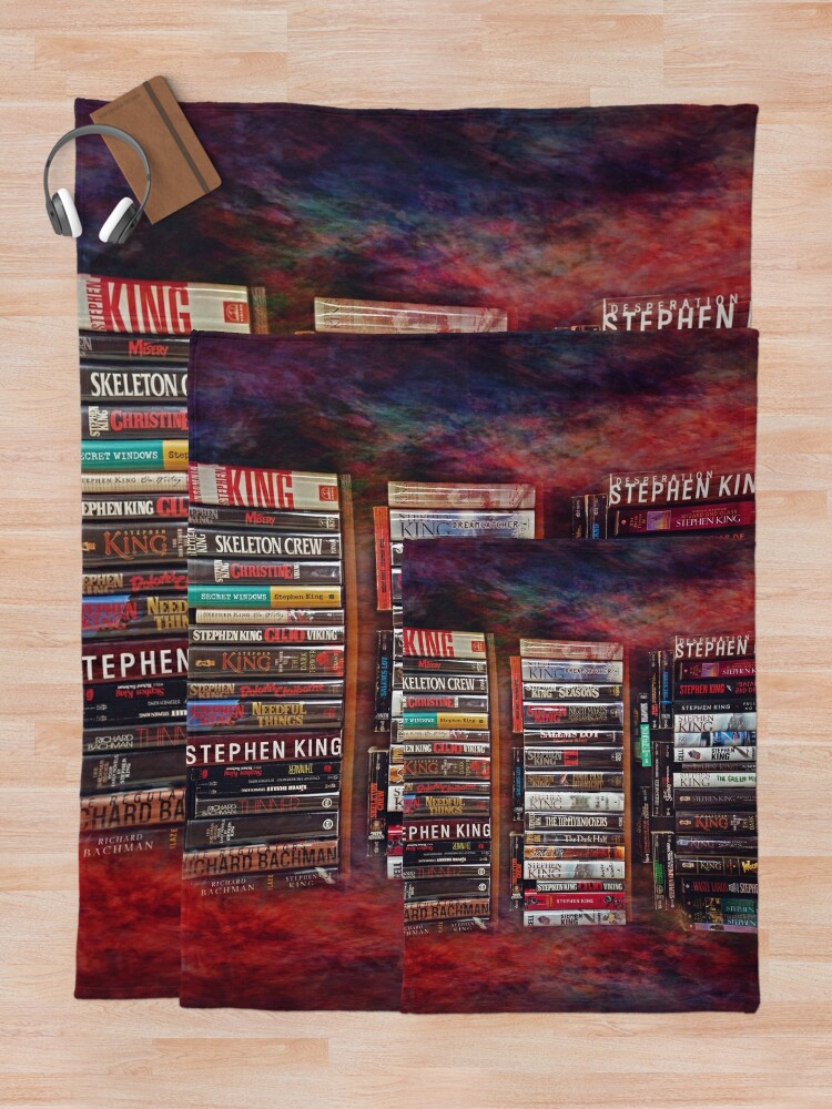 "Stephen King Books on Shelves" Throw Blanket by lisabonowicz | Redbubble