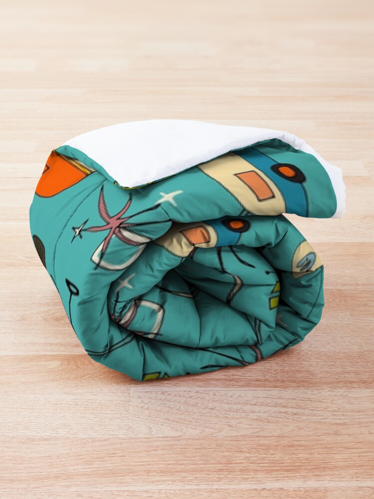Alternate view of Vintage Kitsch Blue #midcentury Comforter