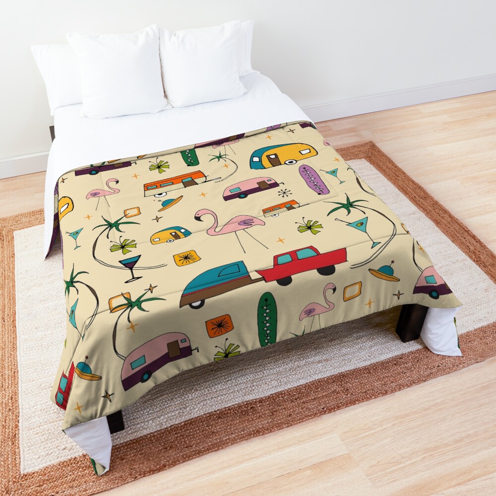Vintage Kitsch Pearl #midcentury Comforter