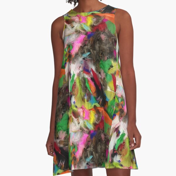 Fancy Feathers A-Line Dress